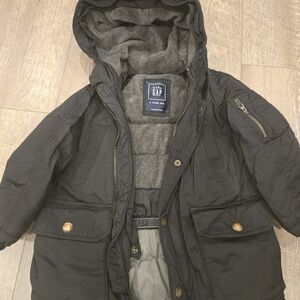GAP Kids Black Hooded Puffer Jacket